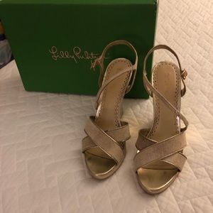 Lilly Pulitzer Gold Wedges